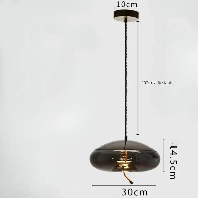 Sleek smoked glass led chandelier living room pendant light