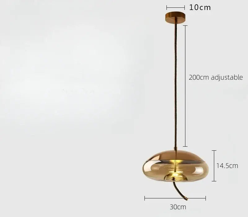 Sleek smoked glass led chandelier living room pendant light
