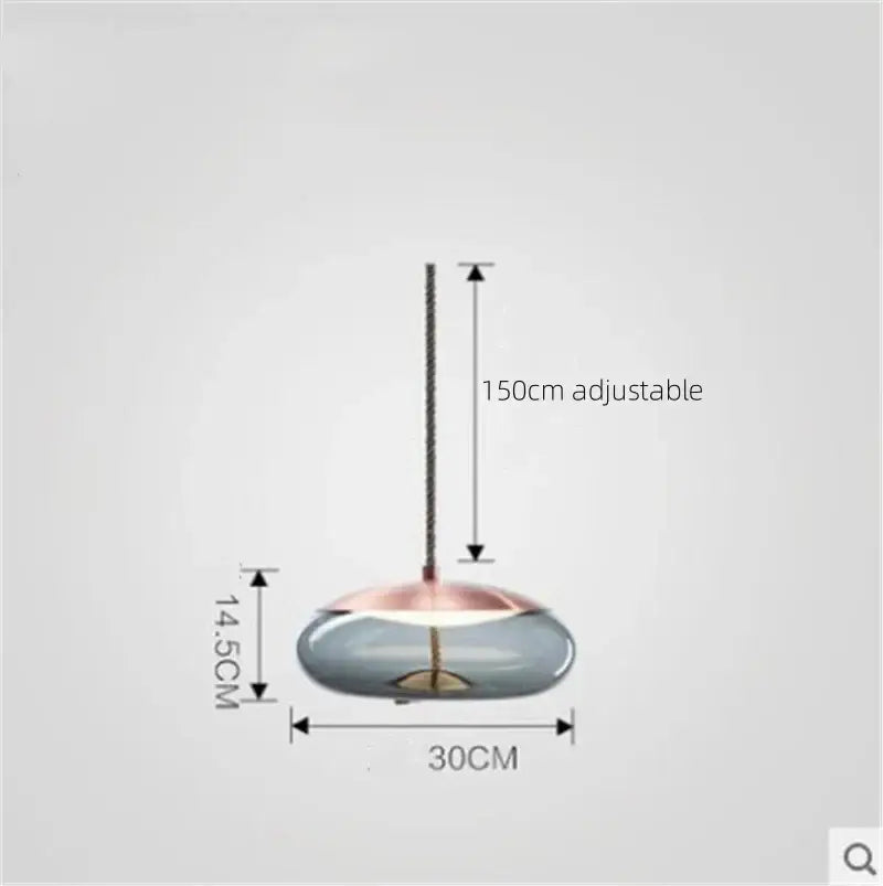 Sleek smoked glass led chandelier living room pendant light