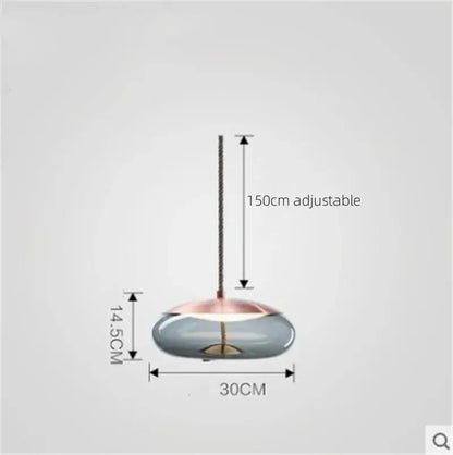 Sleek smoked glass led chandelier living room pendant light