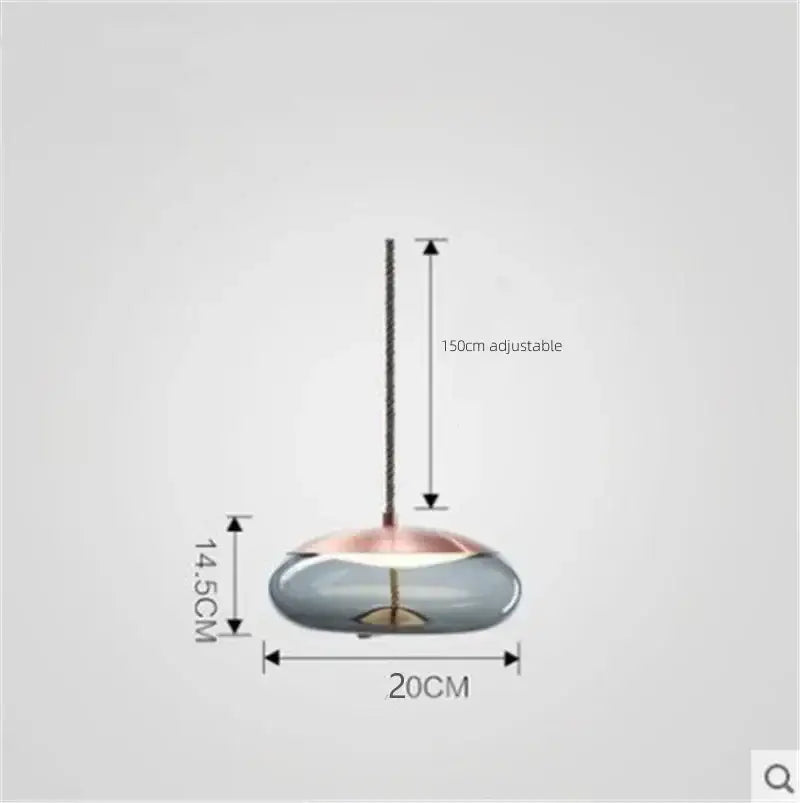 Sleek smoked glass led chandelier living room pendant light