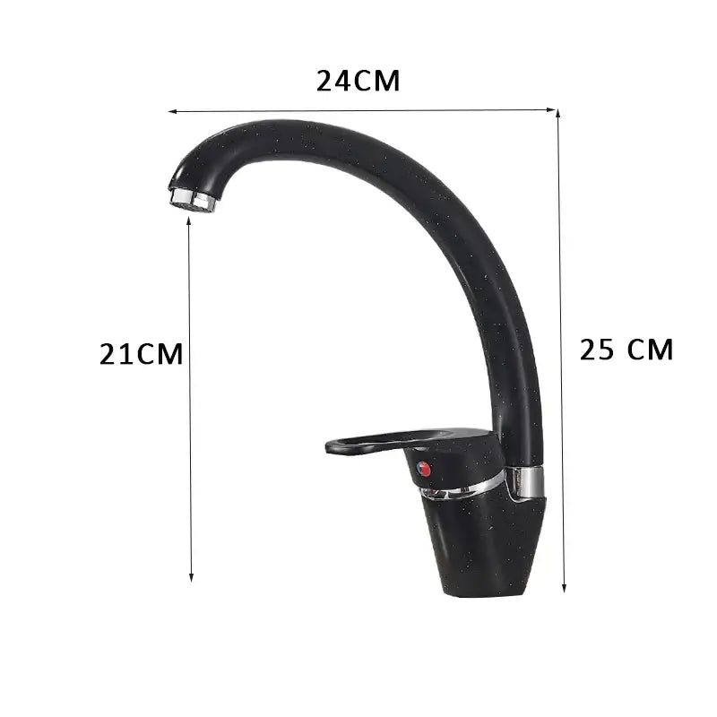 Sleek speckled black & chrome single handle kitchen faucet