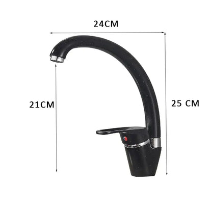 Sleek speckled black & chrome single handle kitchen faucet