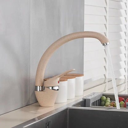 Sleek speckled black & chrome single handle kitchen faucet