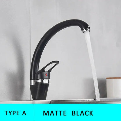 Sleek speckled black & chrome single handle kitchen faucet