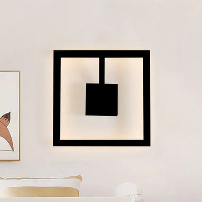 DecorBites™ Sleek Square LED Wall Sconce for Bedroom - Warm/White Acrylic Light Fixture in Black/White