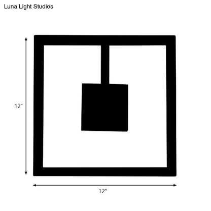 DecorBites™ Sleek Square LED Wall Sconce for Bedroom - Warm/White Acrylic Light Fixture in Black/White