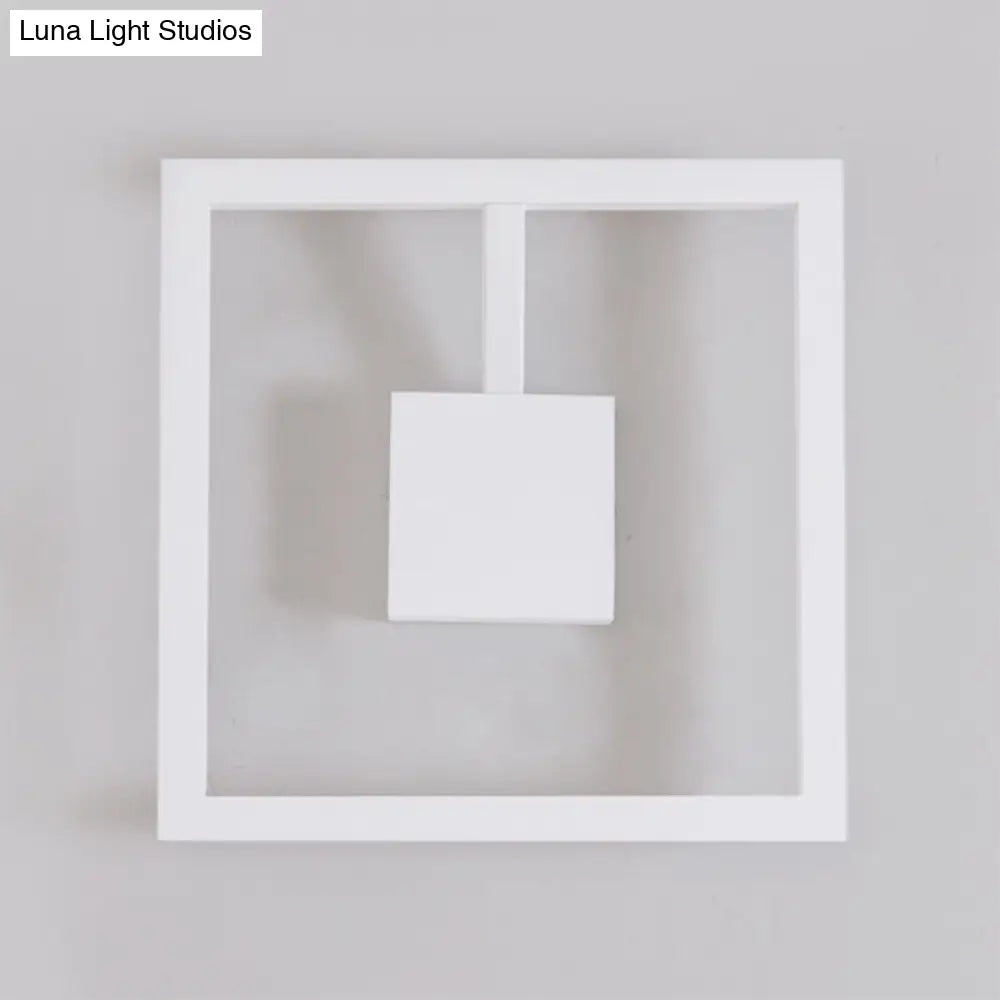 DecorBites™ Sleek Square LED Wall Sconce for Bedroom - Warm/White Acrylic Light Fixture in Black/White