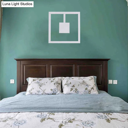 DecorBites™ Sleek Square LED Wall Sconce for Bedroom - Warm/White Acrylic Light Fixture in Black/White