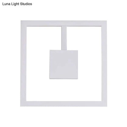 DecorBites™ Sleek Square LED Wall Sconce for Bedroom - Warm/White Acrylic Light Fixture in Black/White