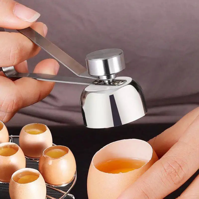 Sleek stainless steel egg topper set kitchen cutter and scissors