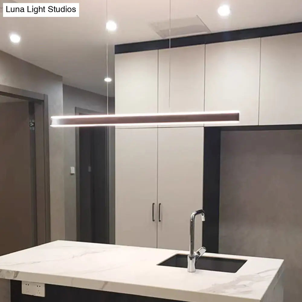 DecorBites™ Sleek Triangle Island Light: Aluminum LED Hanging Lamp for Restaurants