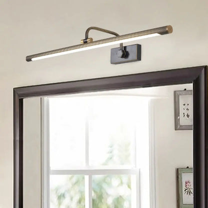 DecorBites™ Sleek Tube LED Vanity Wall Light: Metallic Black & Gold Wall Mounted Lamp with Swing Arm