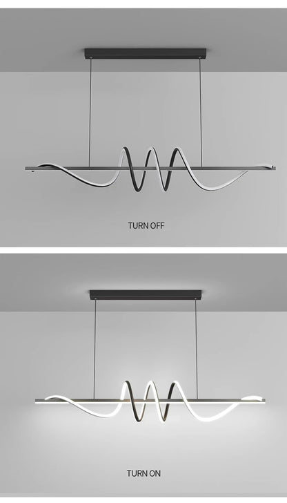 DecorBites™ Sleek Wavy Pendant Lights for Dining Room