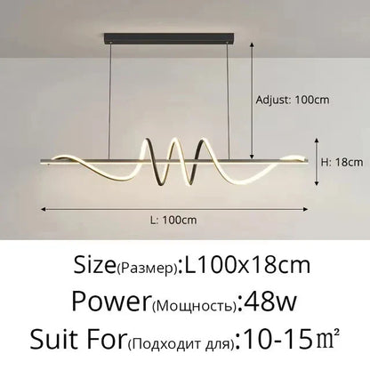 DecorBites™ Sleek Wavy Pendant Lights for Dining Room