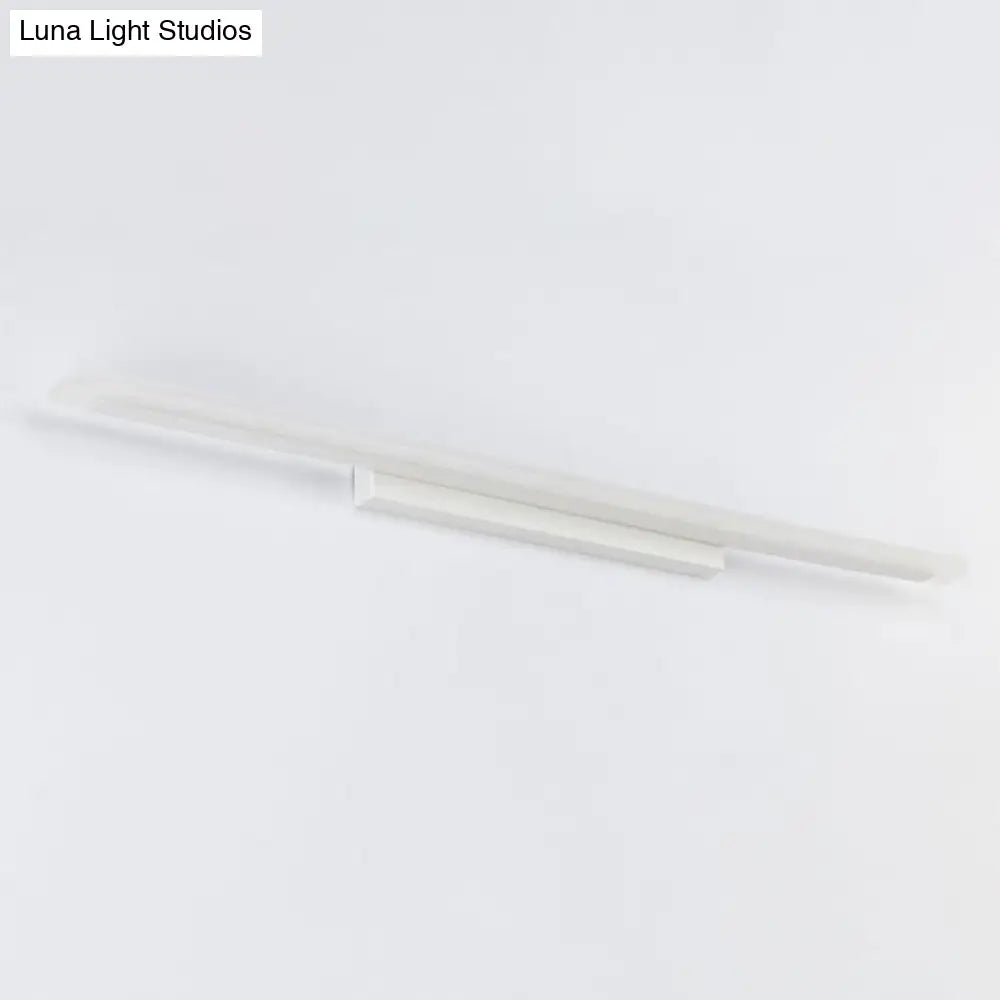 DecorBites™ Sleek White Acrylic LED Vanity Light Fixture - Linear Bathroom Sconce with Simplicity Design