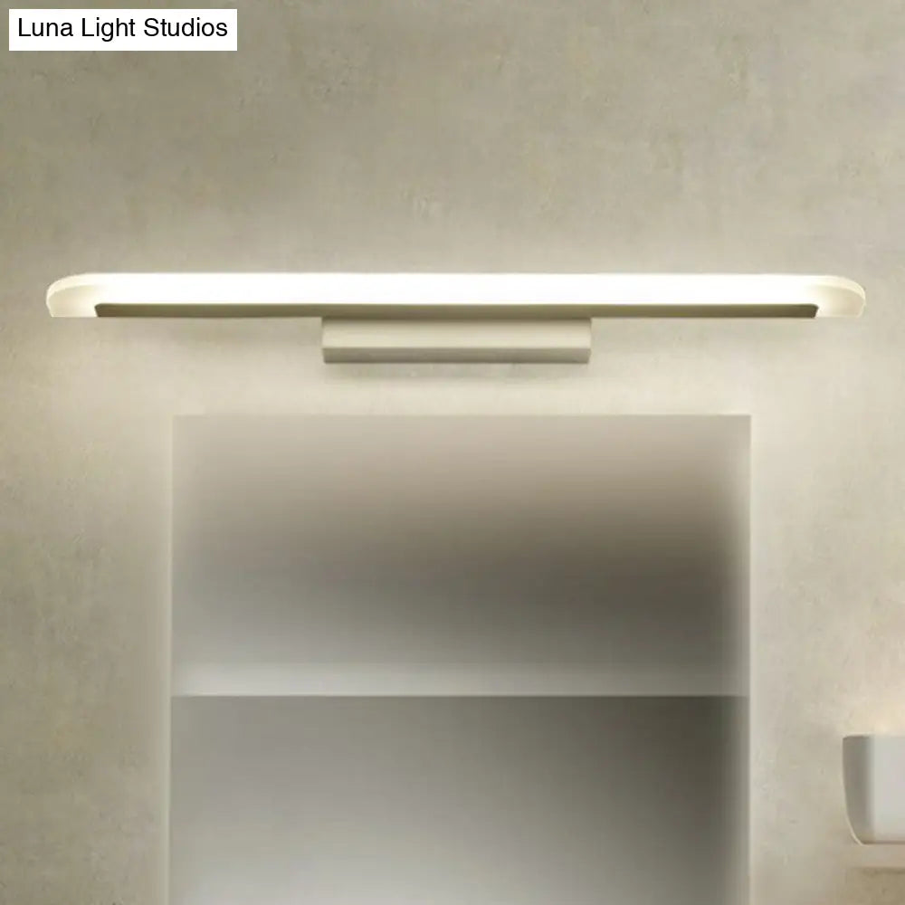 DecorBites™ Sleek White Acrylic LED Vanity Light Fixture - Linear Bathroom Sconce with Simplicity Design