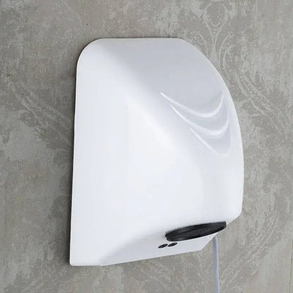 Sleek white and black automatic hand dryer bathroom wall mount