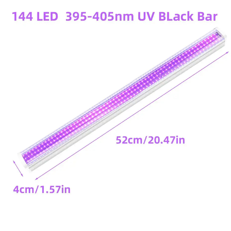 Sleek white led uv glow black light bar party room decor
