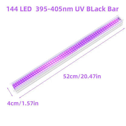 Sleek white led uv glow black light bar party room decor