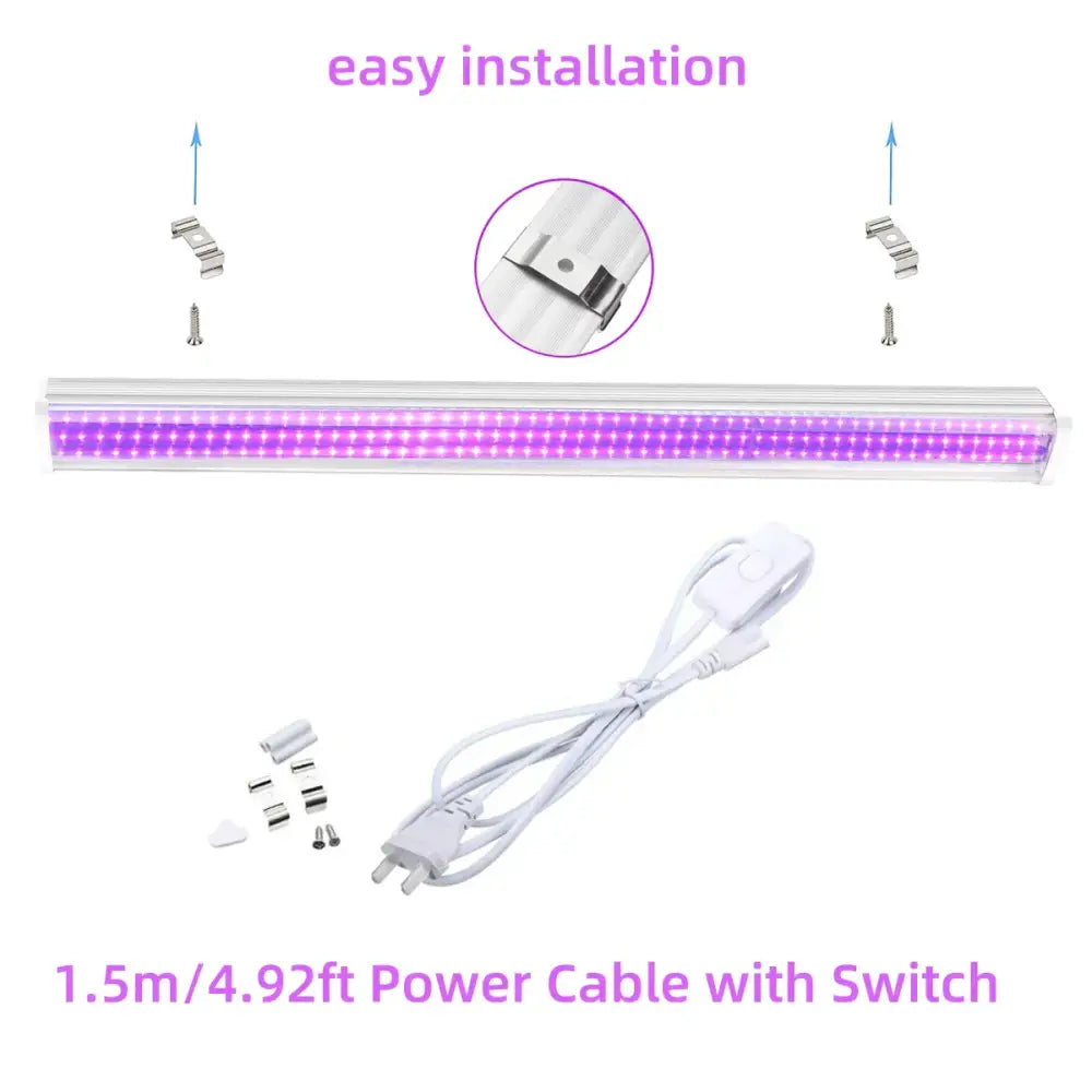 Sleek white led uv glow black light bar party room decor