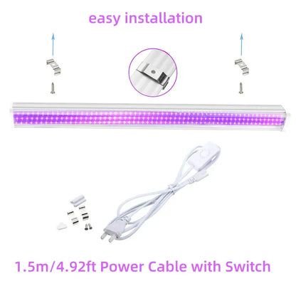 Sleek white led uv glow black light bar party room decor