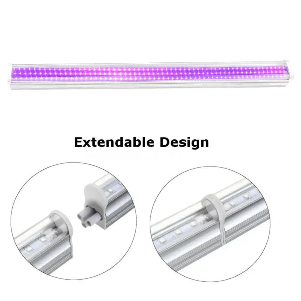 Sleek white led uv glow black light bar party room decor