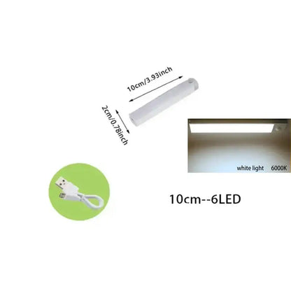 Slim white dimmable pir sensor night light kitchen cabinet lamp