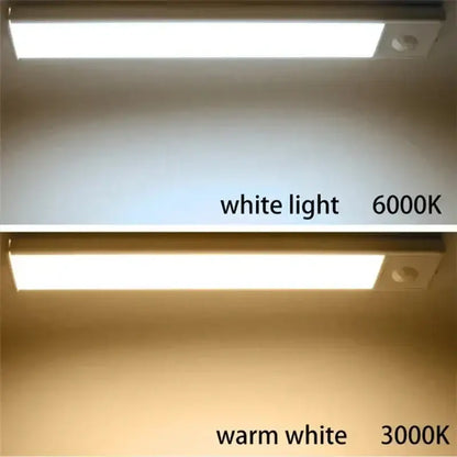 Slim white dimmable pir sensor night light kitchen cabinet lamp
