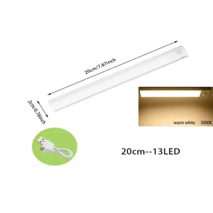 Slim white dimmable pir sensor night light kitchen cabinet lamp