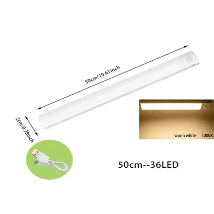 Slim white dimmable pir sensor night light kitchen cabinet lamp