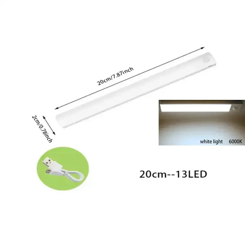 Slim white dimmable pir sensor night light kitchen cabinet lamp