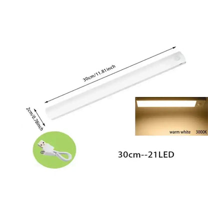 Slim white dimmable pir sensor night light kitchen cabinet lamp