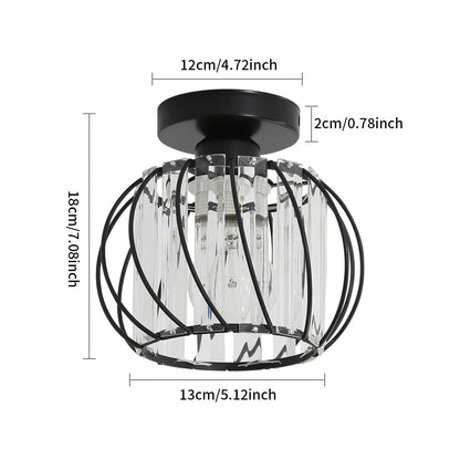 DecorBites™ Small Metal Cage Farmhouse Ceiling Light
