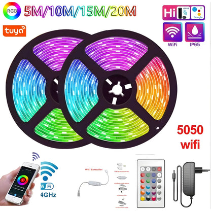 Smart LED Strip Light - WiFi & Bluetooth Control, 5050 RGB
