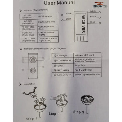 Smart Wifi Enabled 3-in-1 Universal Ceiling Fan Remote Control Kit