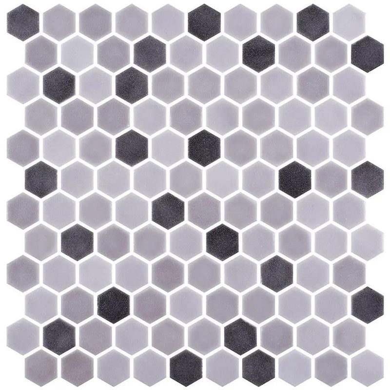 Smoke Honed Hexagon Glass Mosaics 11 3/4x11 1/2
