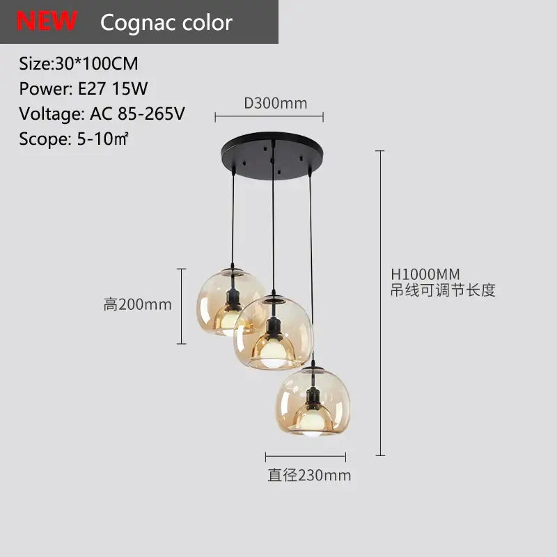 Smoked glass pendant lights trio for dining room dining table