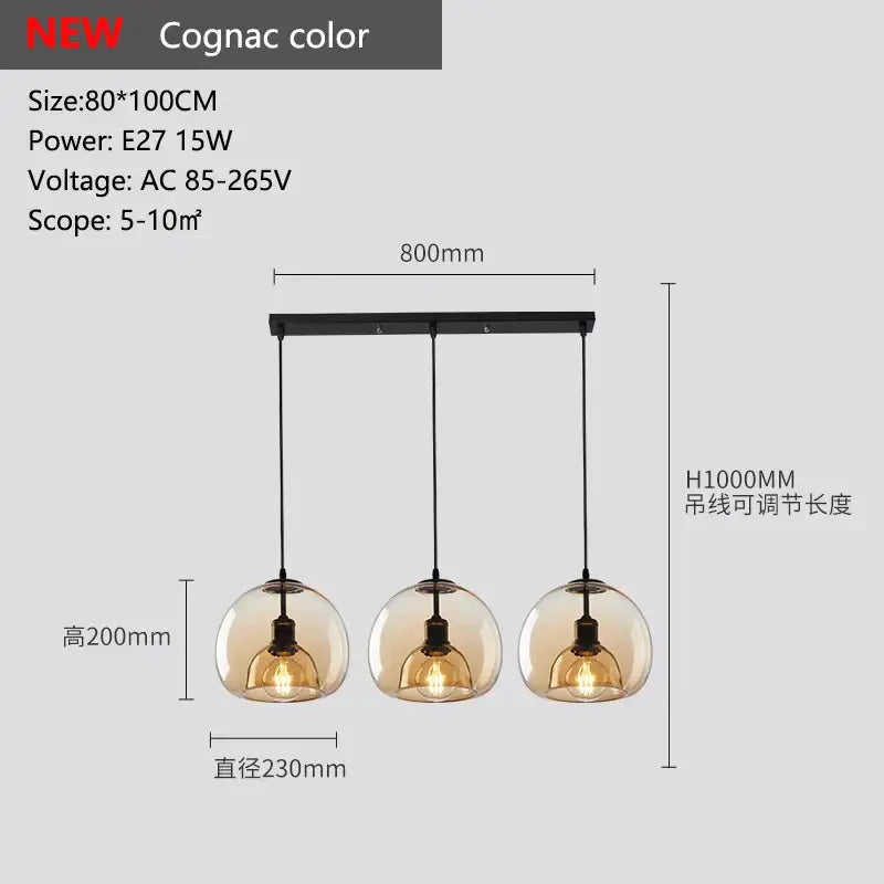 Smoked glass pendant lights trio for dining room dining table