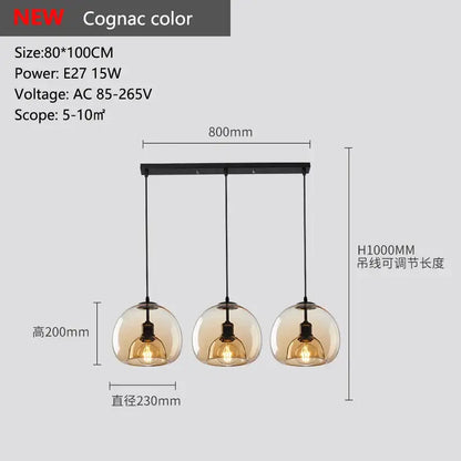 Smoked glass pendant lights trio for dining room dining table