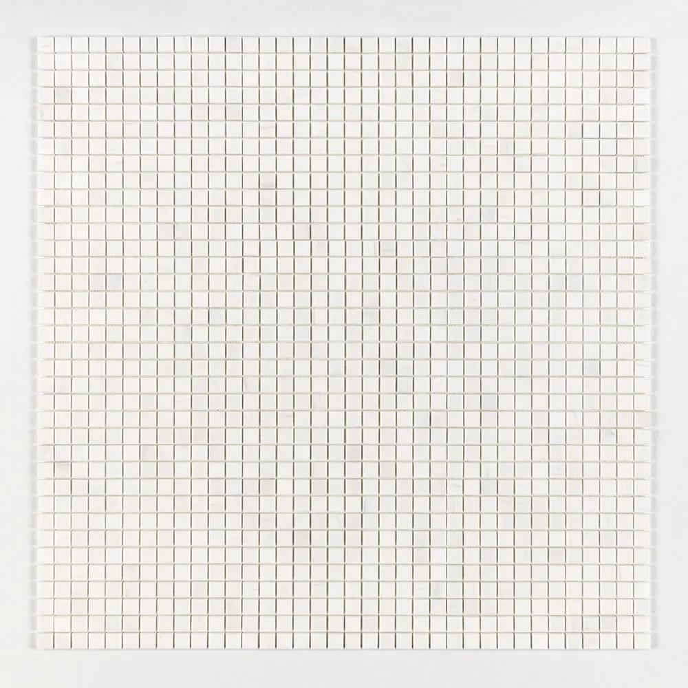Snow White Polished 1x1 Marble Mosaics 12x12