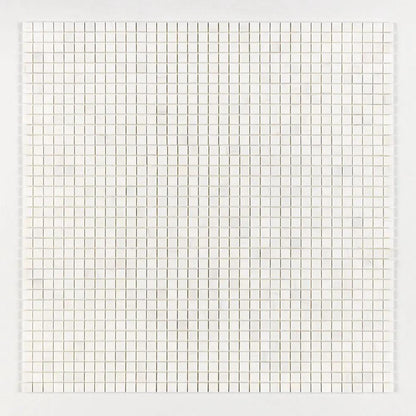 Snow White Polished 1x1 Marble Mosaics 12x12