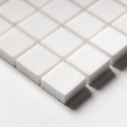 Snow White Polished 1x1 Marble Mosaics 12x12