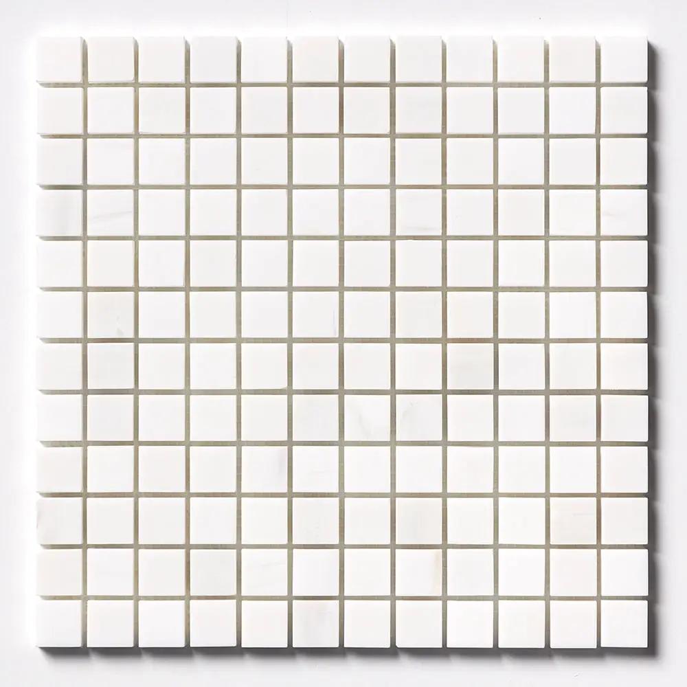 Snow White Polished 1x1 Marble Mosaics 12x12