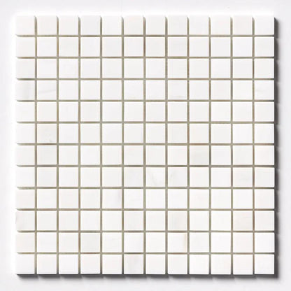 Snow White Polished 1x1 Marble Mosaics 12x12
