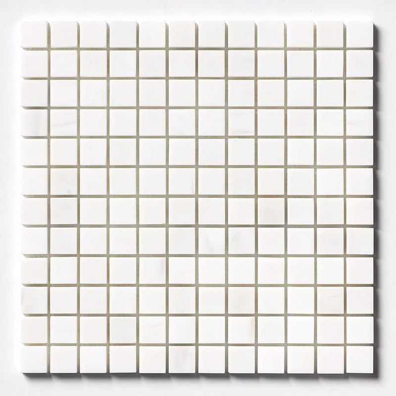 Snow White Polished 1x1 Marble Mosaics 12x12