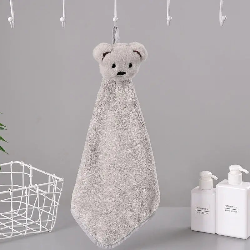 Soft cartoon bear microfiber hand towel 4 pack kitchen & bathroom