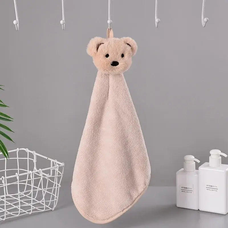 Soft cartoon bear microfiber hand towel 4 pack kitchen & bathroom