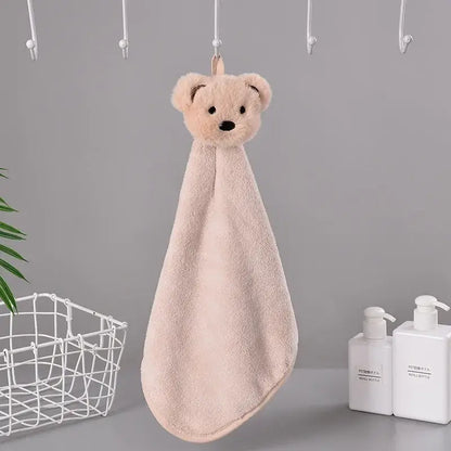 Soft cartoon bear microfiber hand towel 4 pack kitchen & bathroom