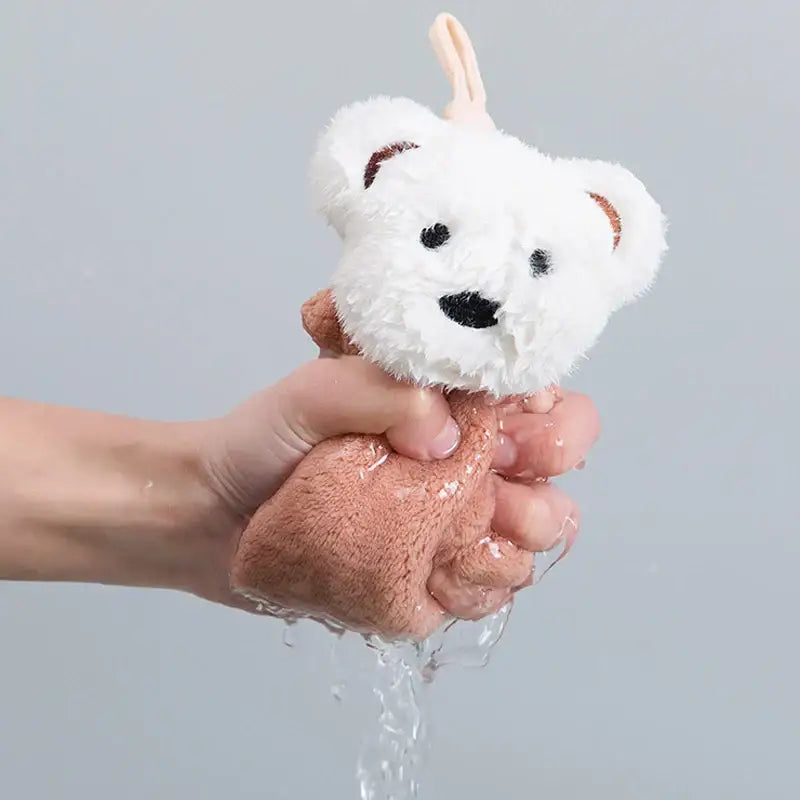 Soft cartoon bear microfiber hand towel 4 pack kitchen & bathroom